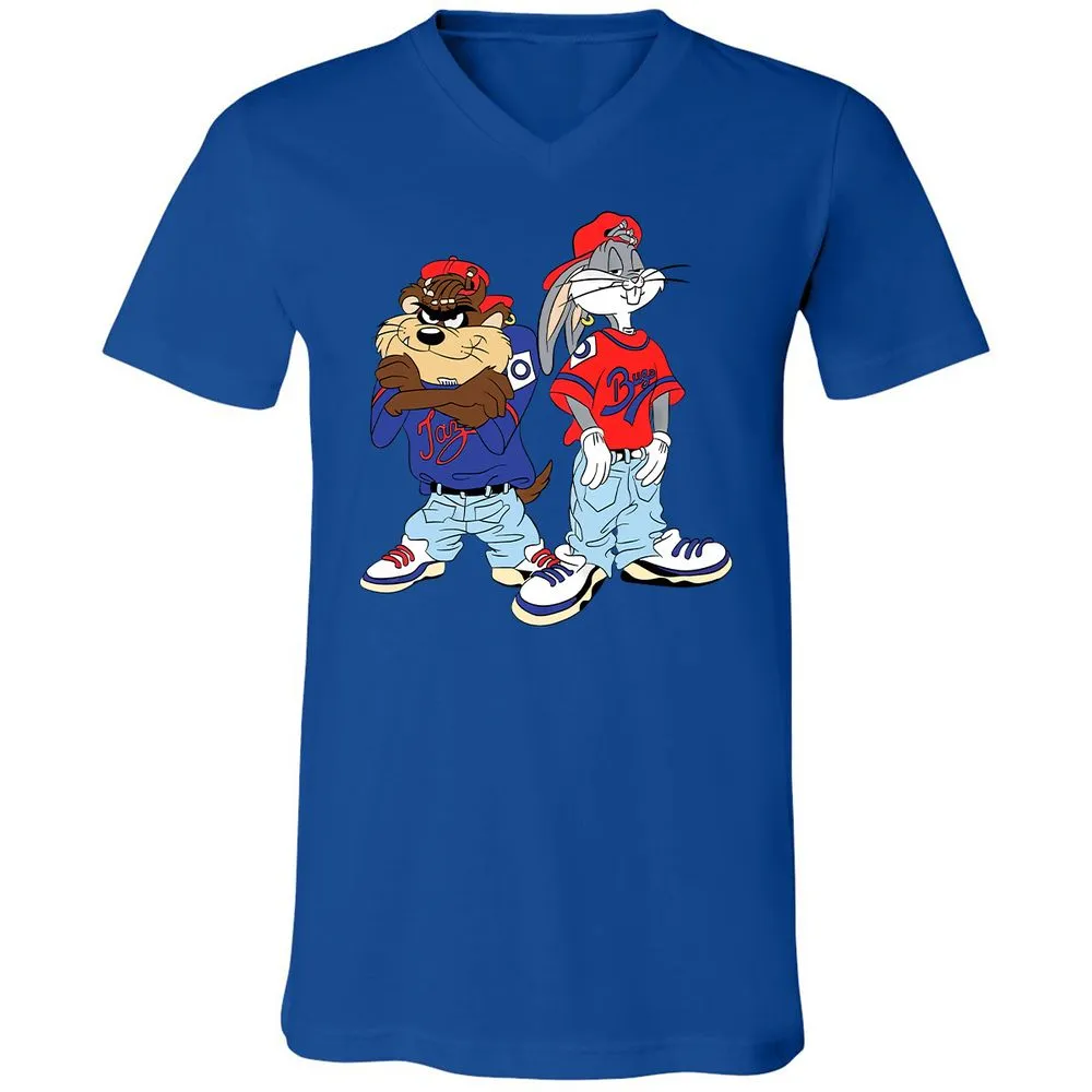 Unisex V-Neck T-Shirt - PXW7QVLE - True Royal - 4