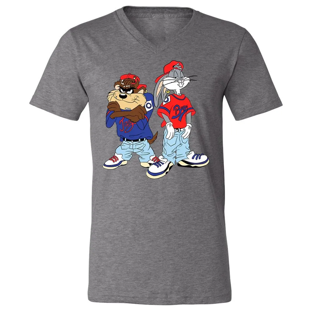 Unisex V-Neck T-Shirt - PXW7QVLE - Deep Heather - 13