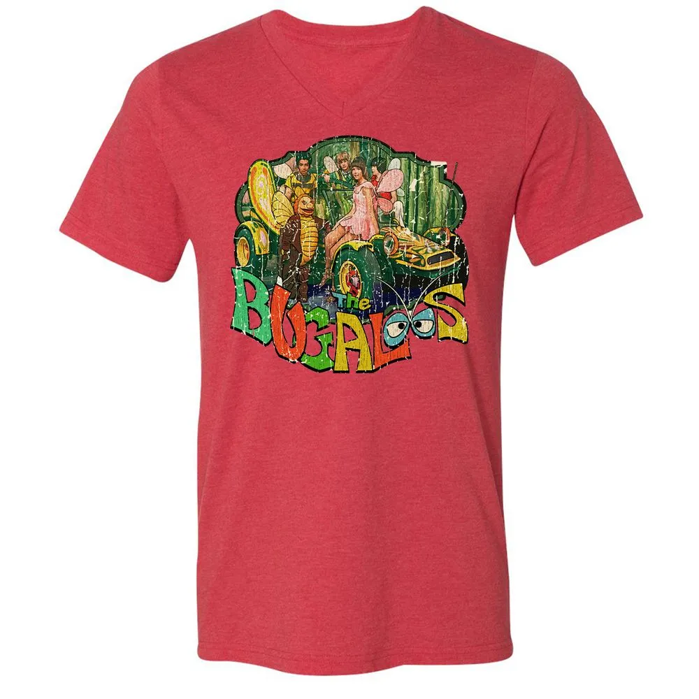 Unisex V-Neck T-Shirt - GQUVJJ9J - Heather Red - 5