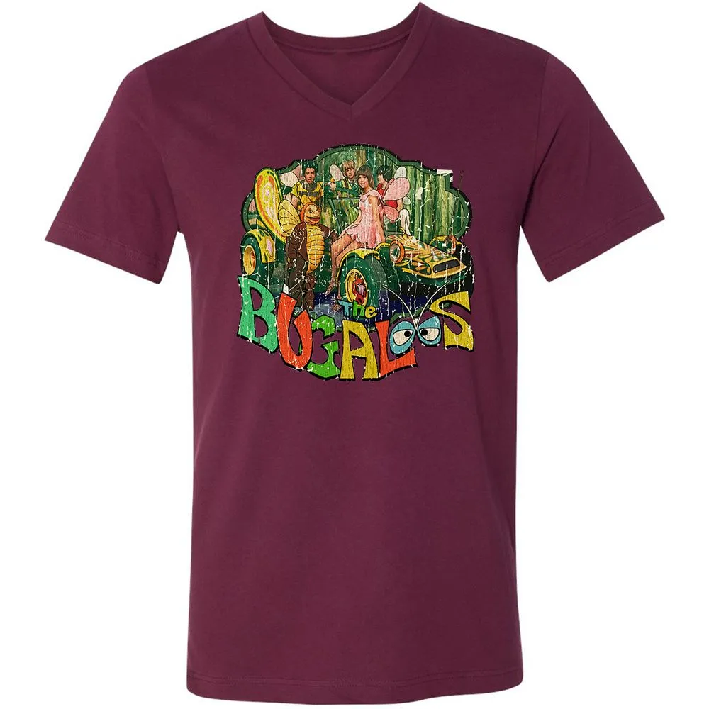 Unisex V-Neck T-Shirt - GQUVJJ9J - Maroon - 6