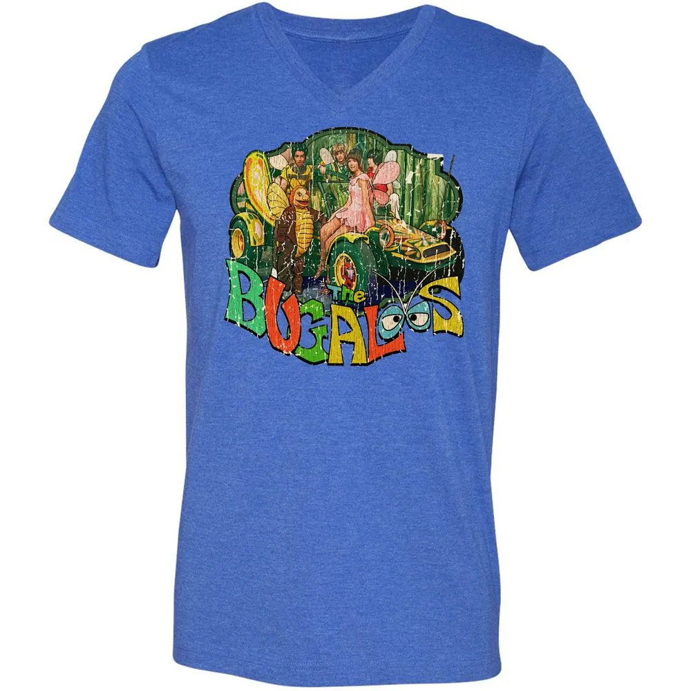 Unisex V-Neck T-Shirt - GQUVJJ9J - Heather True Royal - 14