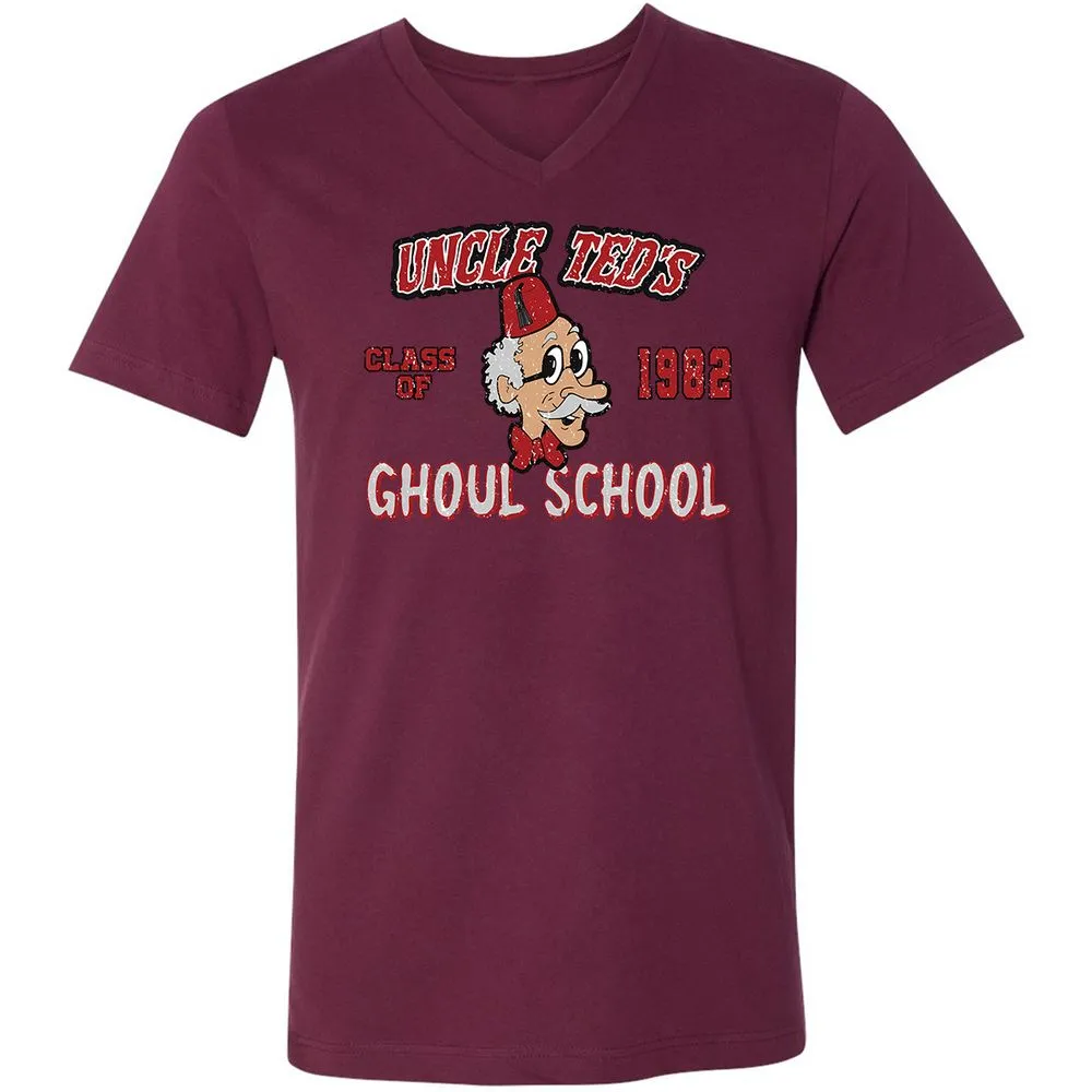 Unisex V-Neck T-Shirt - UN5WGY39 - Maroon - 6