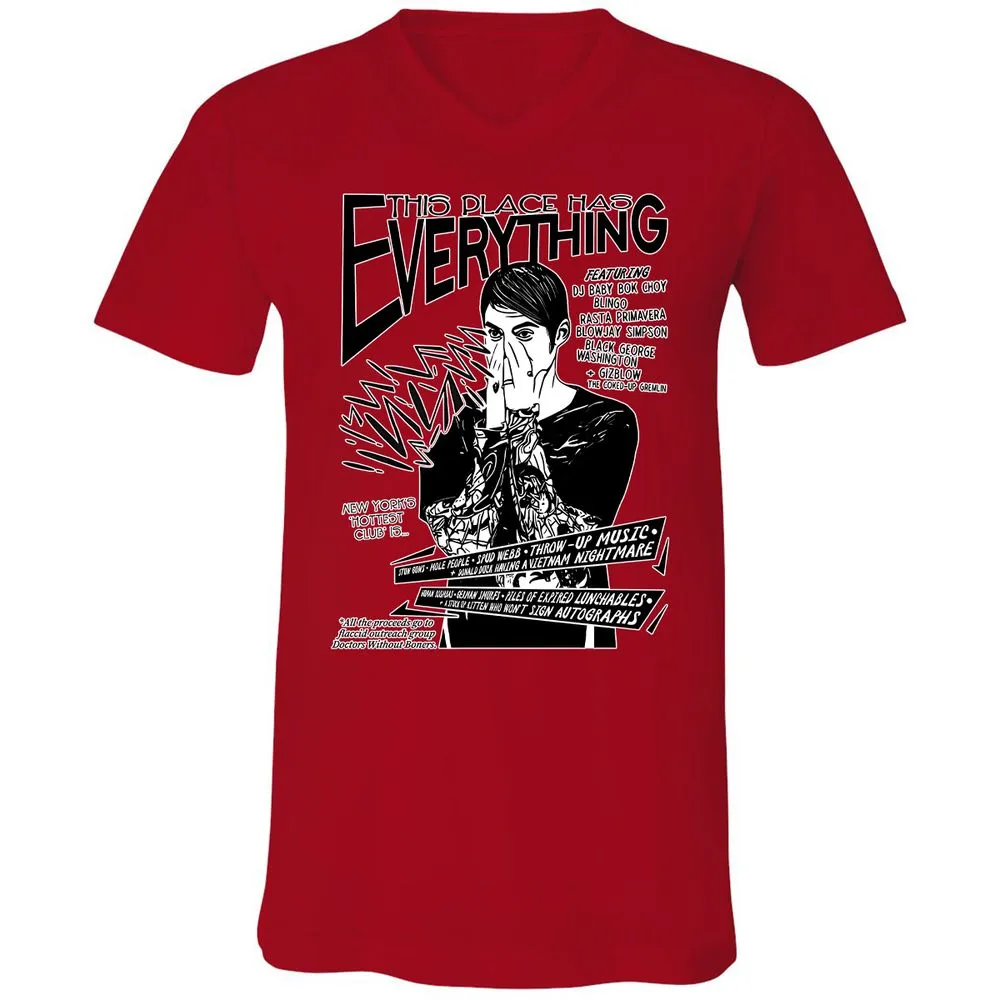 Unisex V-Neck T-Shirt - Z6T49YAR - Red - 3