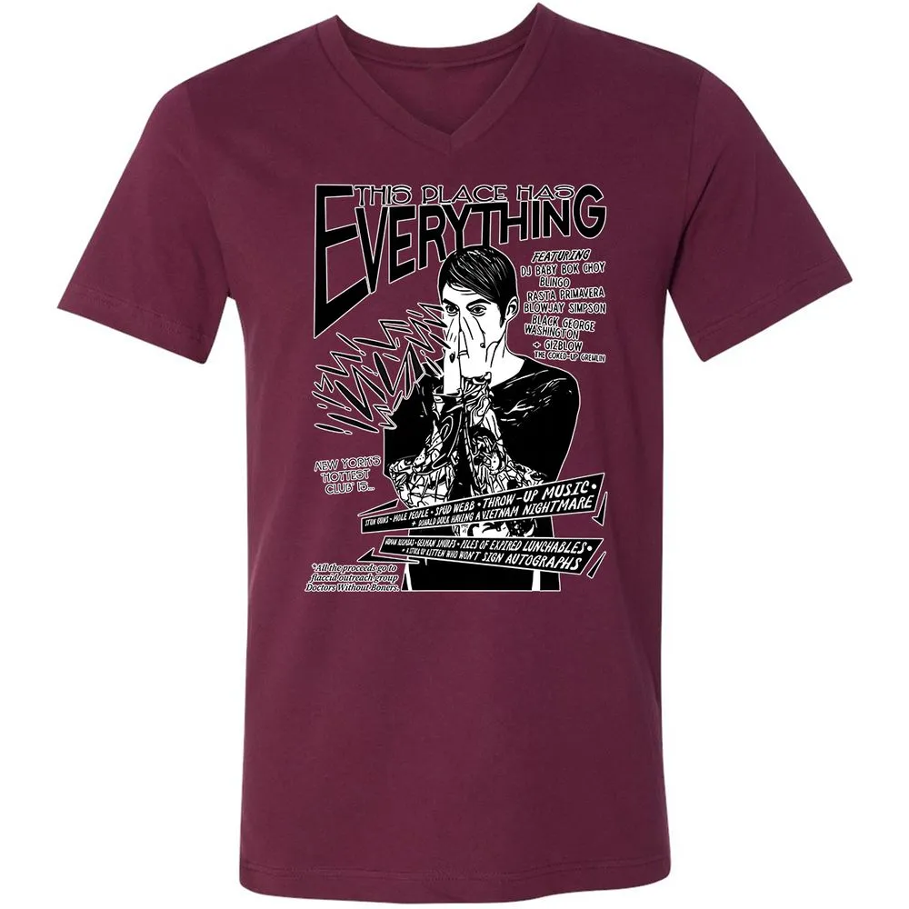 Unisex V-Neck T-Shirt - Z6T49YAR - Maroon - 6
