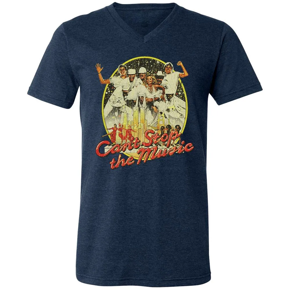 Unisex V-Neck T-Shirt - K2R1GJRP - Heather Navy - 15