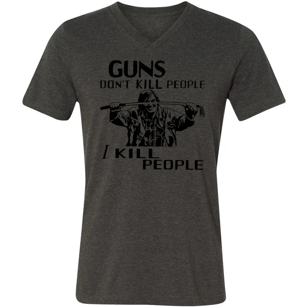 Unisex V-Neck T-Shirt - FERC8NSK - Dark Grey Heather - 8