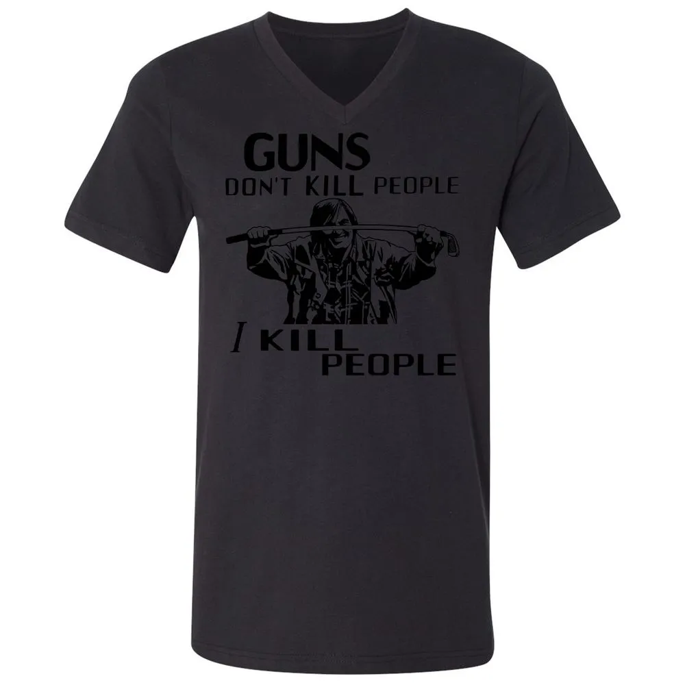 Unisex V-Neck T-Shirt - FERC8NSK - Black - 16