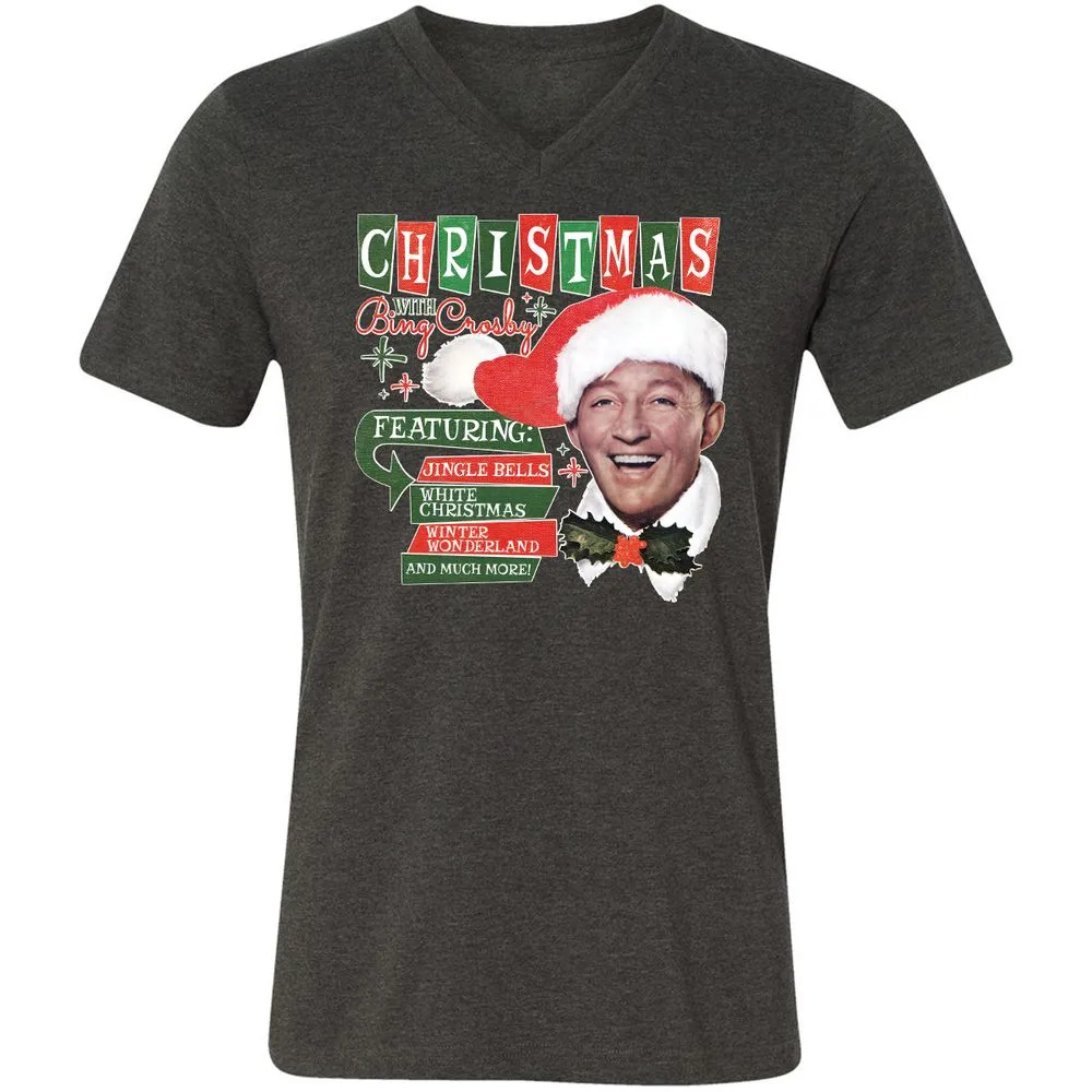 Unisex V-Neck T-Shirt - D5D8V6JV - Dark Grey Heather - 8