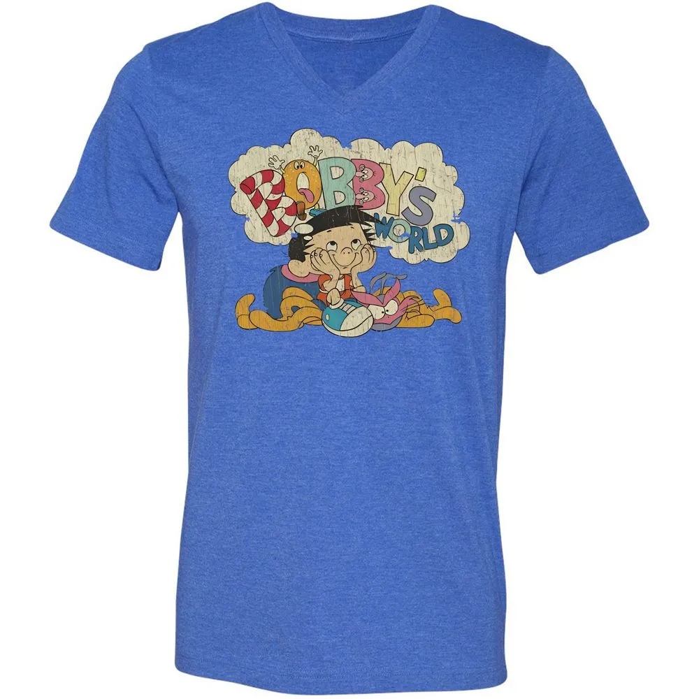 Unisex V-Neck T-Shirt - 238PD93R - Heather True Royal - 14
