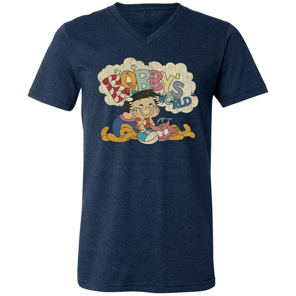 Unisex V-Neck T-Shirt - 238PD93R - Heather Navy - 15