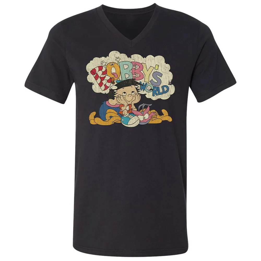 Unisex V-Neck T-Shirt - 238PD93R - Black - 16
