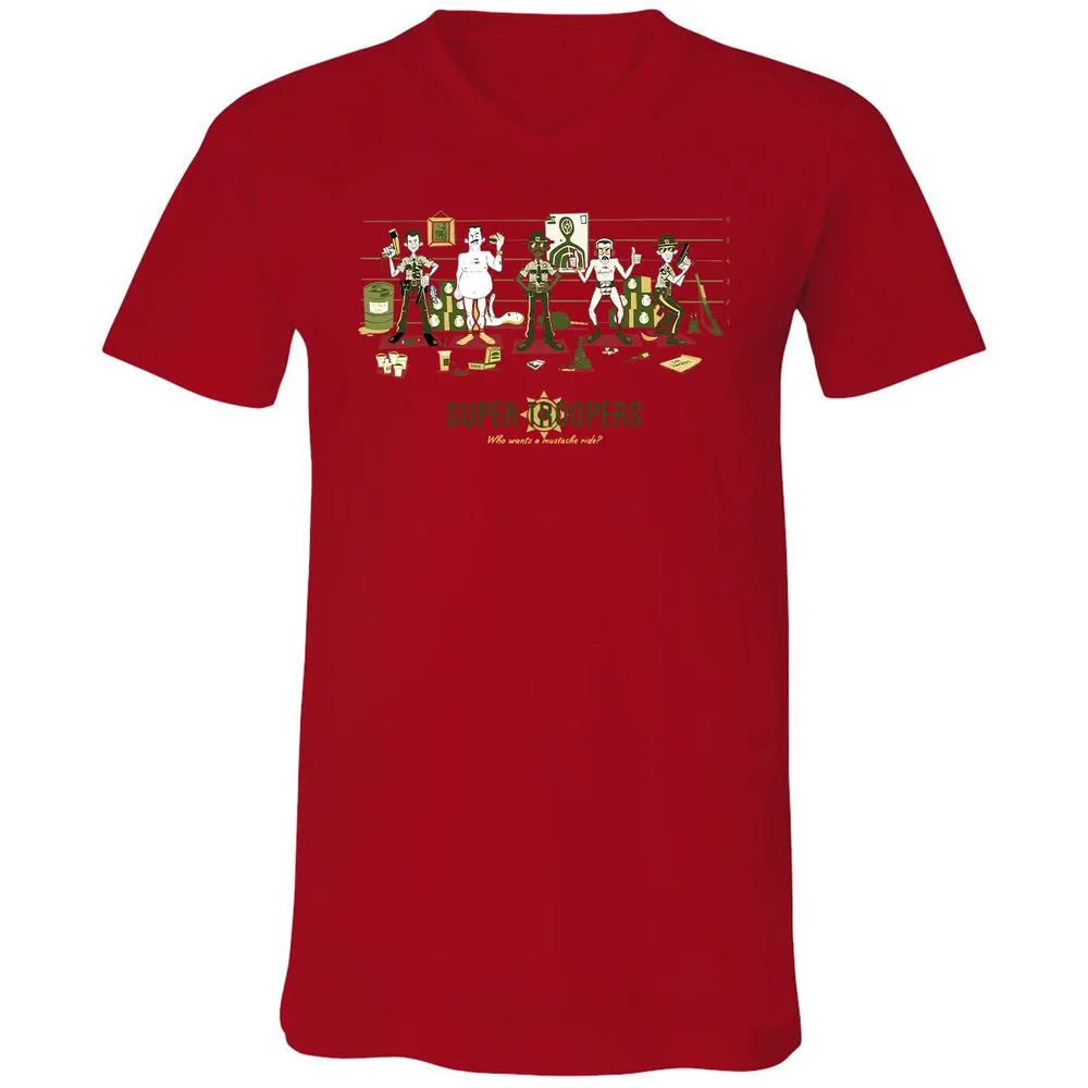Unisex V-Neck T-Shirt - J8RQCGG5 - Red - 3