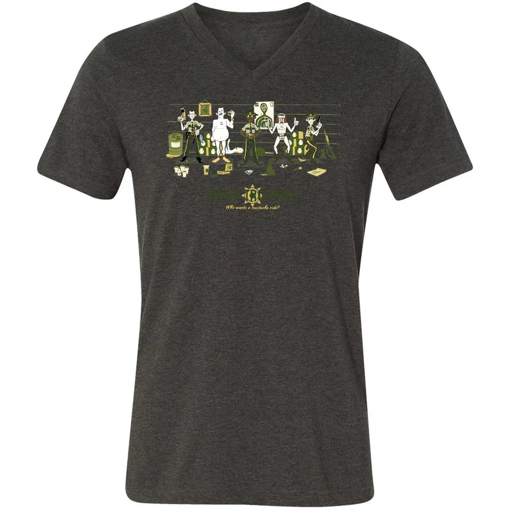 Unisex V-Neck T-Shirt - J8RQCGG5 - Dark Grey Heather - 8