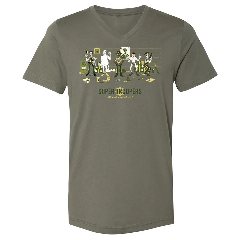Unisex V-Neck T-Shirt - J8RQCGG5 - Military Green - 10
