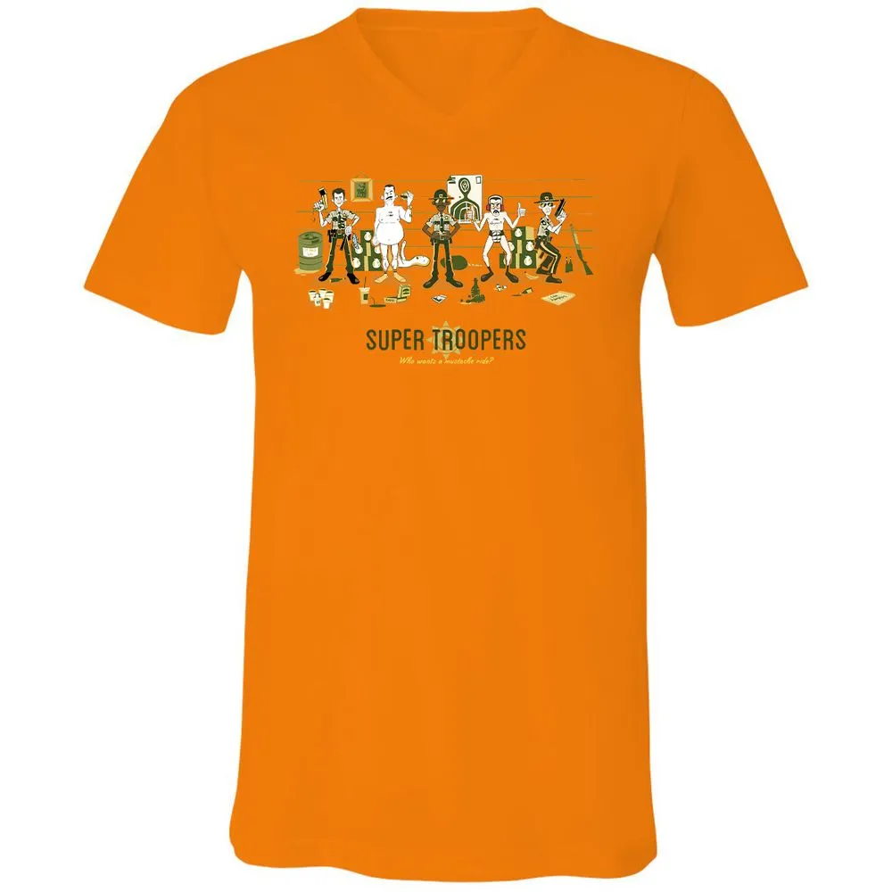 Unisex V-Neck T-Shirt - J8RQCGG5 - Orange - 11