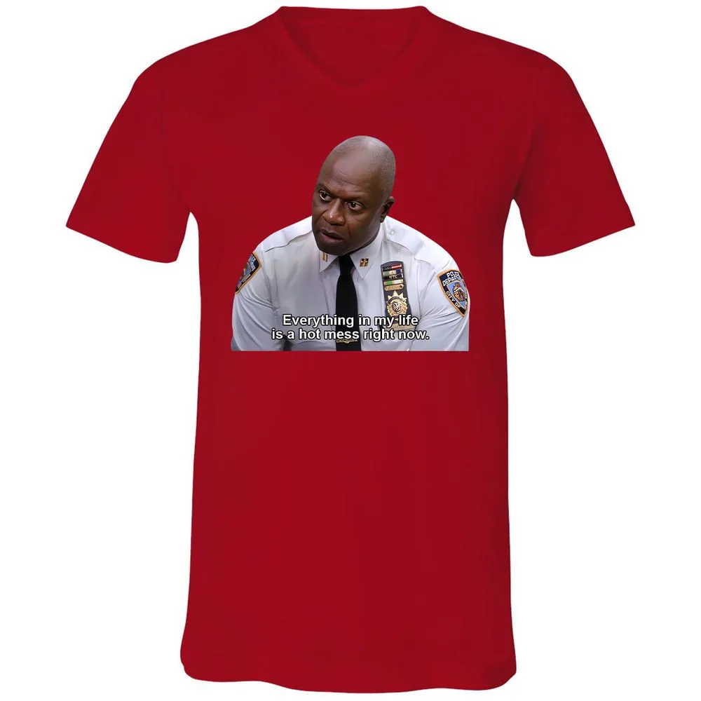 Unisex V-Neck T-Shirt - FYYM5YFT - Red - 3