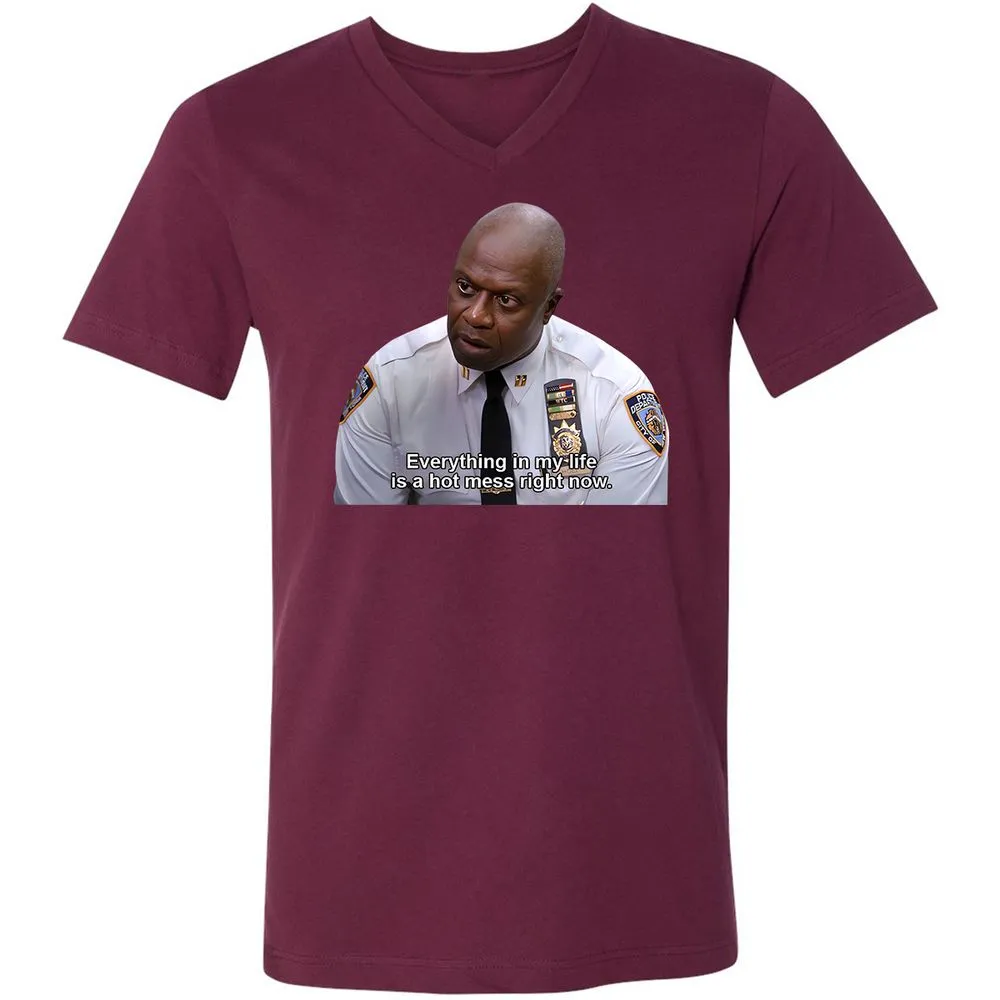 Unisex V-Neck T-Shirt - FYYM5YFT - Maroon - 6