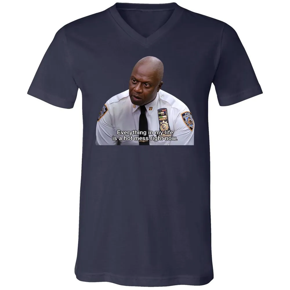 Unisex V-Neck T-Shirt - FYYM5YFT - Navy - 9