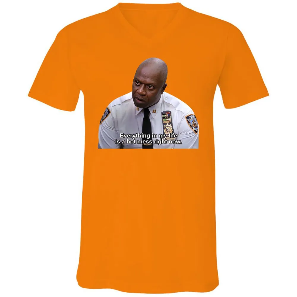 Unisex V-Neck T-Shirt - FYYM5YFT - Orange - 11