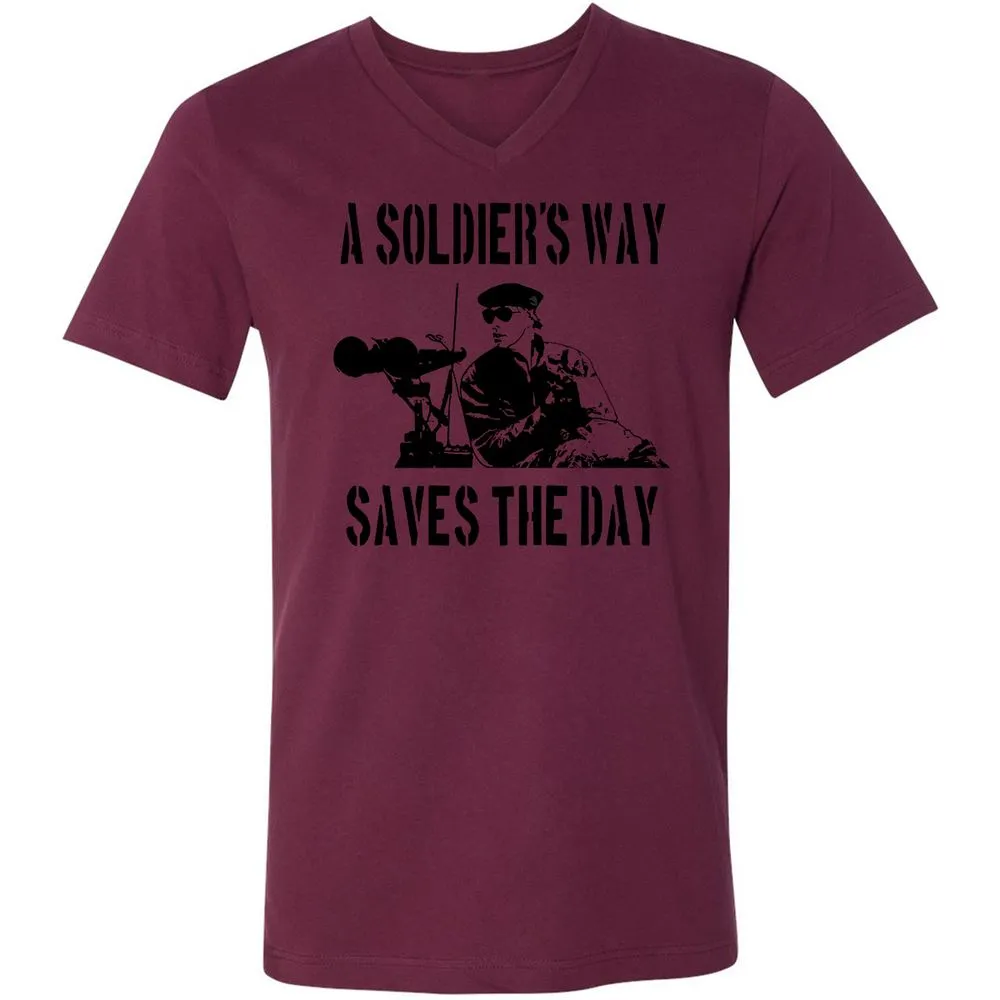 Unisex V-Neck T-Shirt - 7JSE4CU5 - Maroon - 6