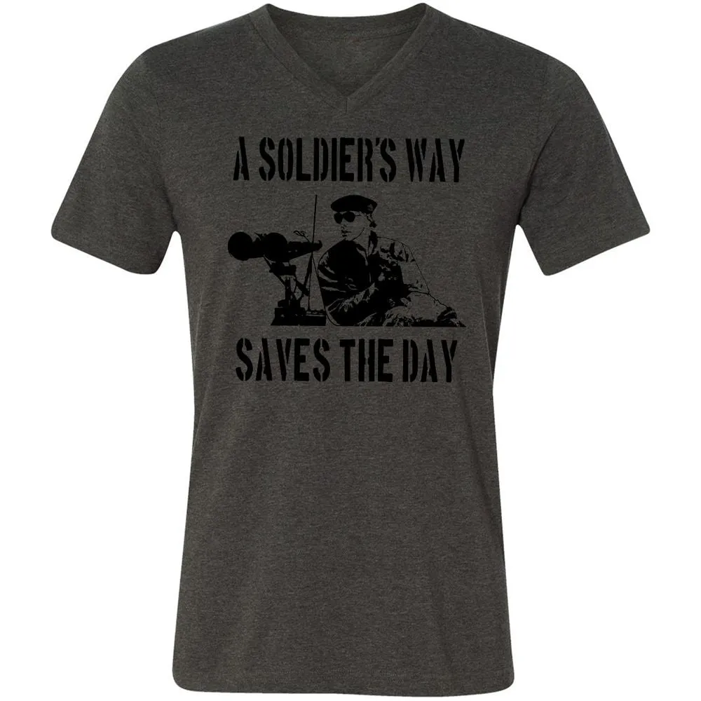 Unisex V-Neck T-Shirt - 7JSE4CU5 - Dark Grey Heather - 8
