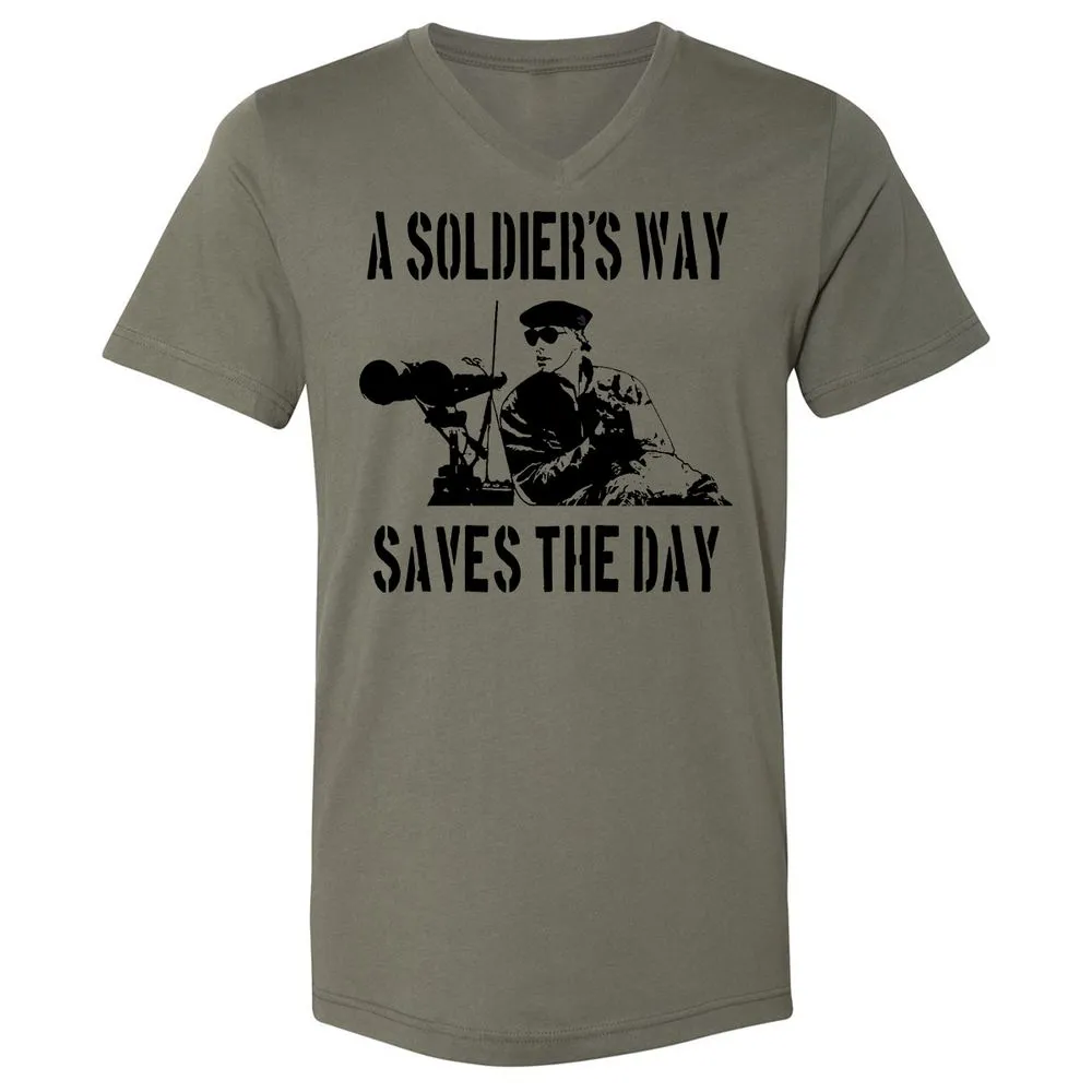 Unisex V-Neck T-Shirt - 7JSE4CU5 - Military Green - 10