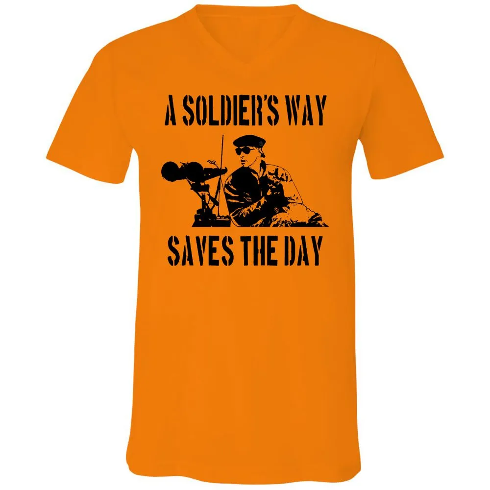Unisex V-Neck T-Shirt - 7JSE4CU5 - Orange - 11