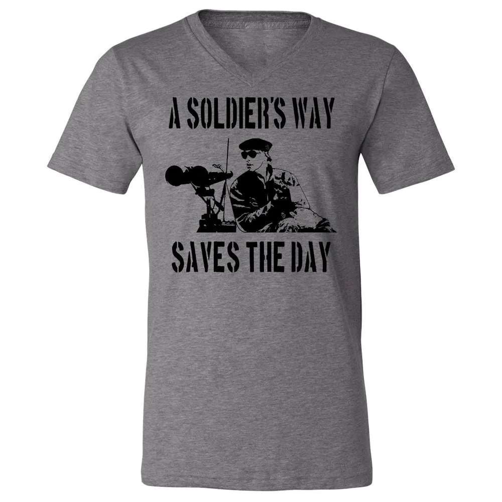 Unisex V-Neck T-Shirt - 7JSE4CU5 - Deep Heather - 13
