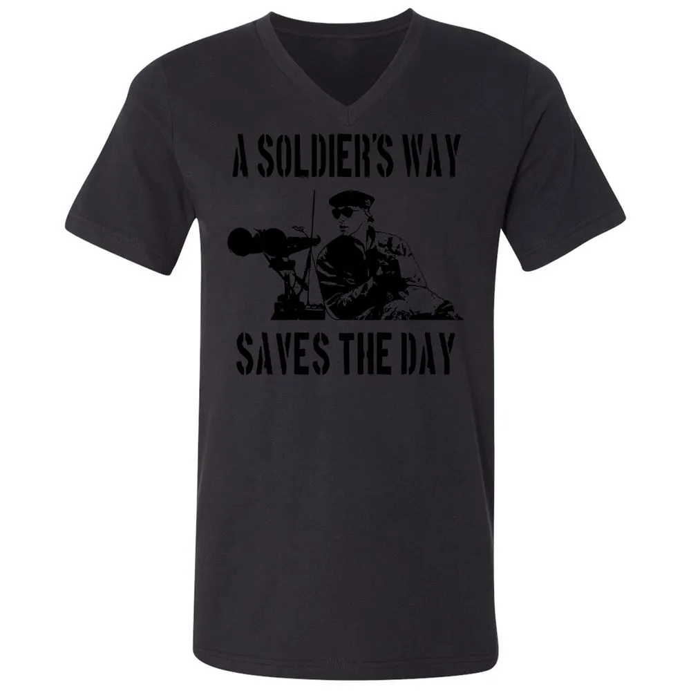 Unisex V-Neck T-Shirt - 7JSE4CU5 - Black - 16