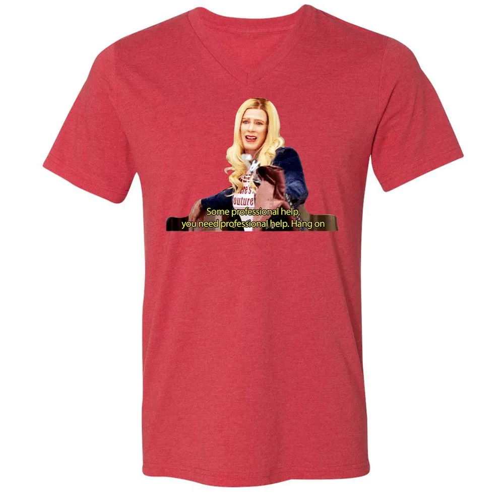 Unisex V-Neck T-Shirt - K3CV418E - Heather Red - 5