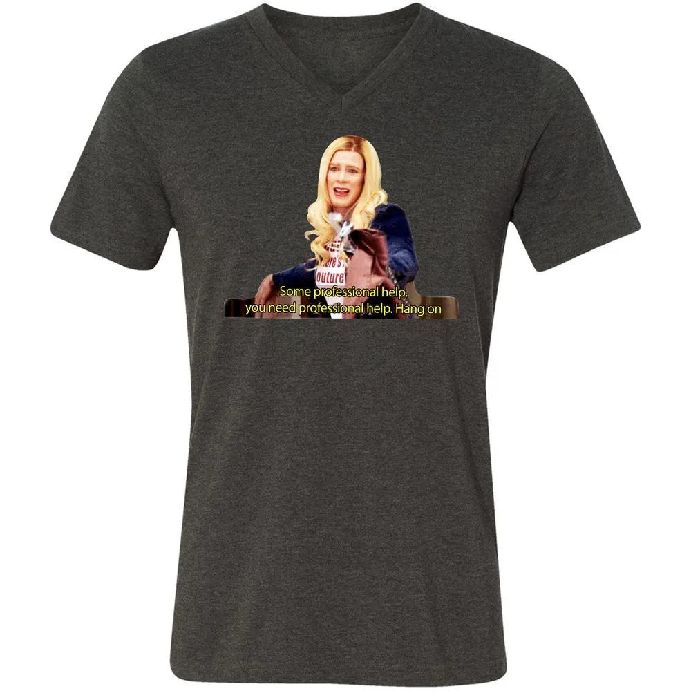 Unisex V-Neck T-Shirt - K3CV418E - Dark Grey Heather - 8