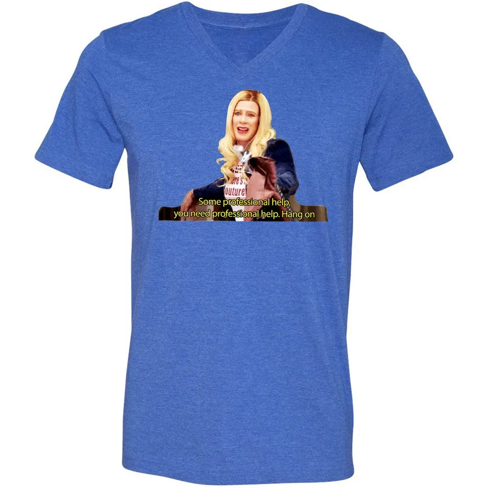 Unisex V-Neck T-Shirt - K3CV418E - Heather True Royal - 14