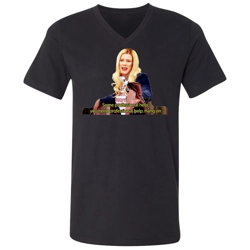 Unisex V-Neck T-Shirt - K3CV418E - Black - 16