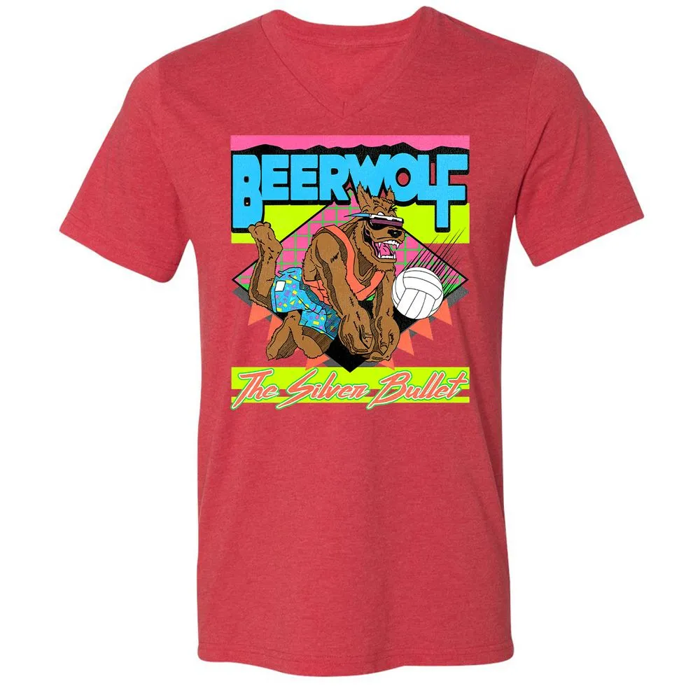 Retro Beach Wolf - Heather Red - 5