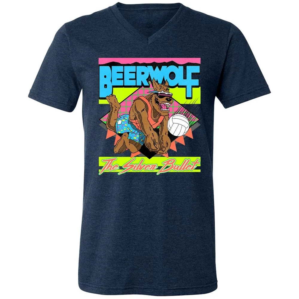 Retro Beach Wolf - Heather Navy - 15