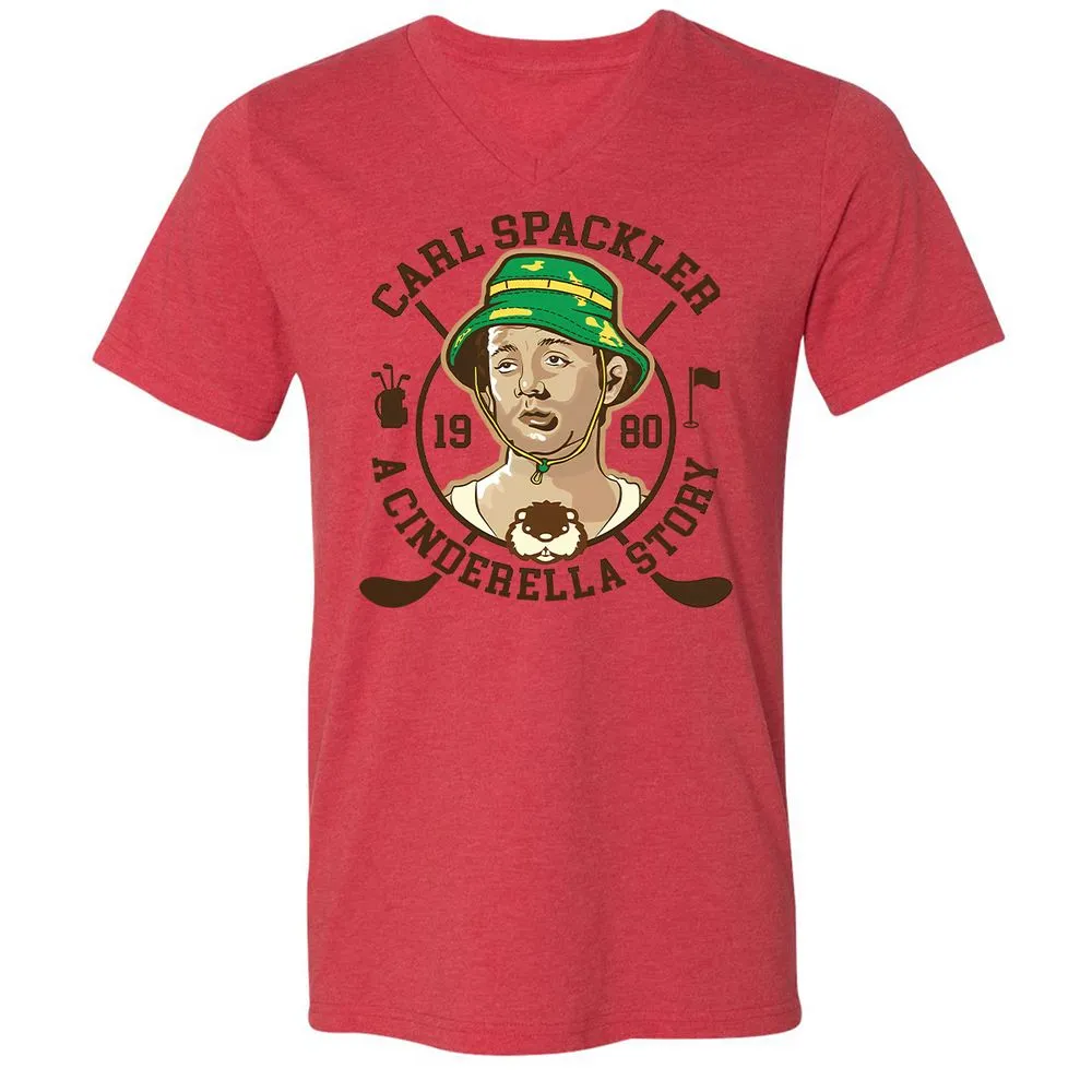 Unisex V-Neck T-Shirt - JGQUFS6Y - Heather Red - 5