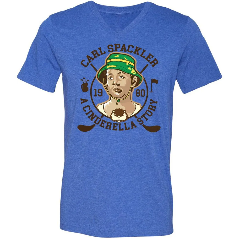 Unisex V-Neck T-Shirt - JGQUFS6Y - Heather True Royal - 14