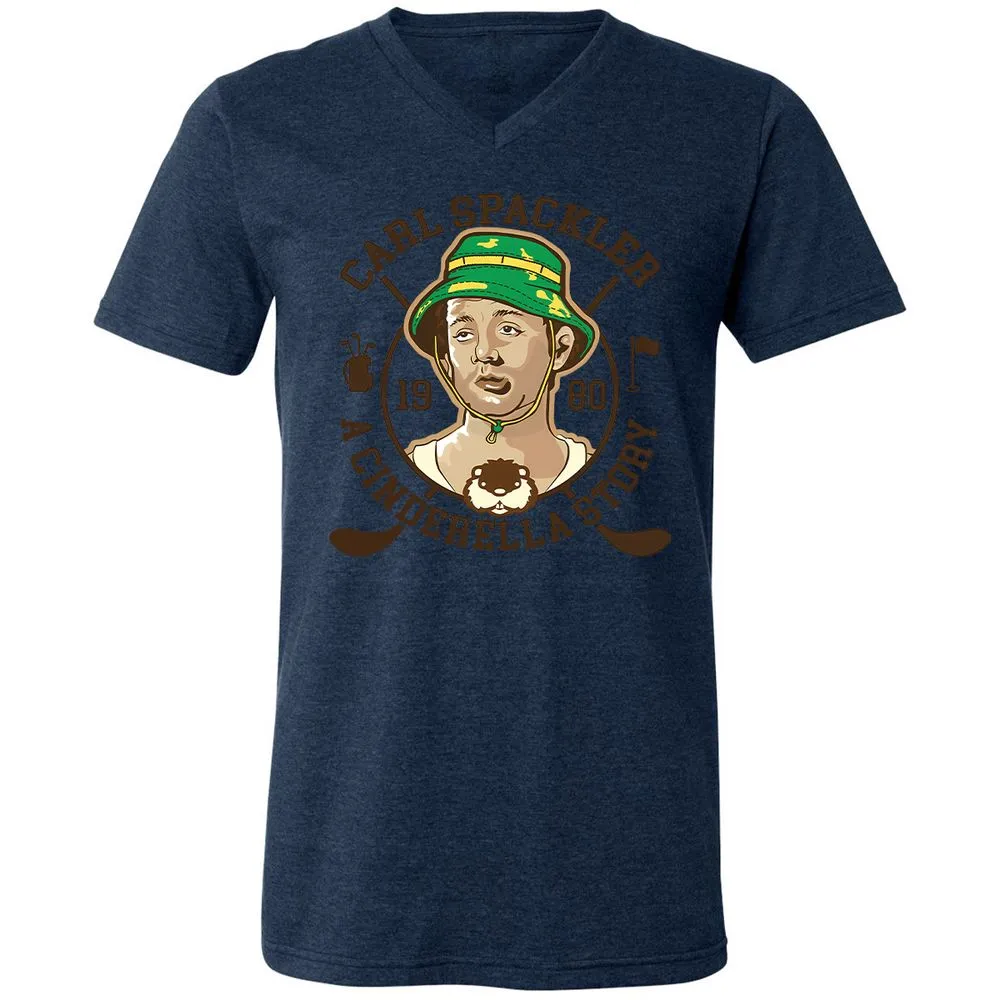 Unisex V-Neck T-Shirt - JGQUFS6Y - Heather Navy - 15