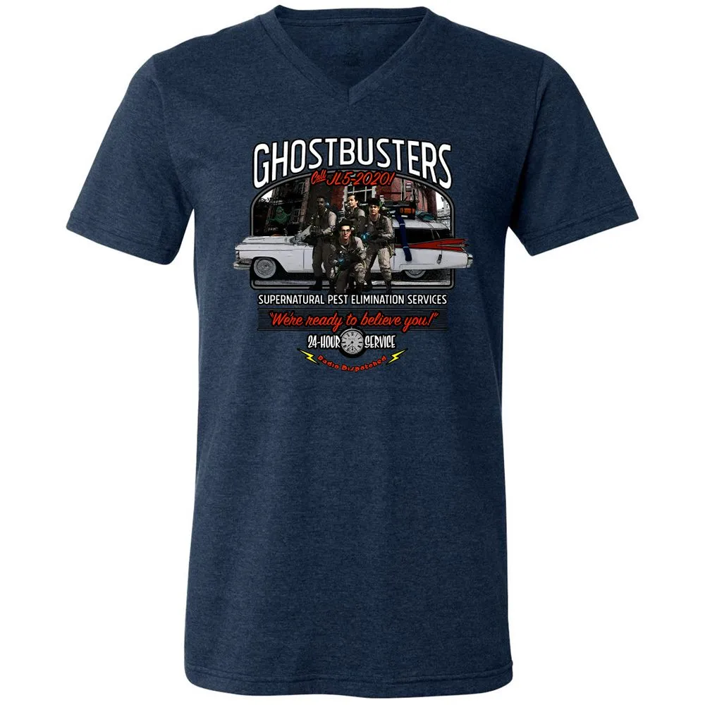 Unisex V-Neck T-Shirt - GZRNK688 - Heather Navy - 15