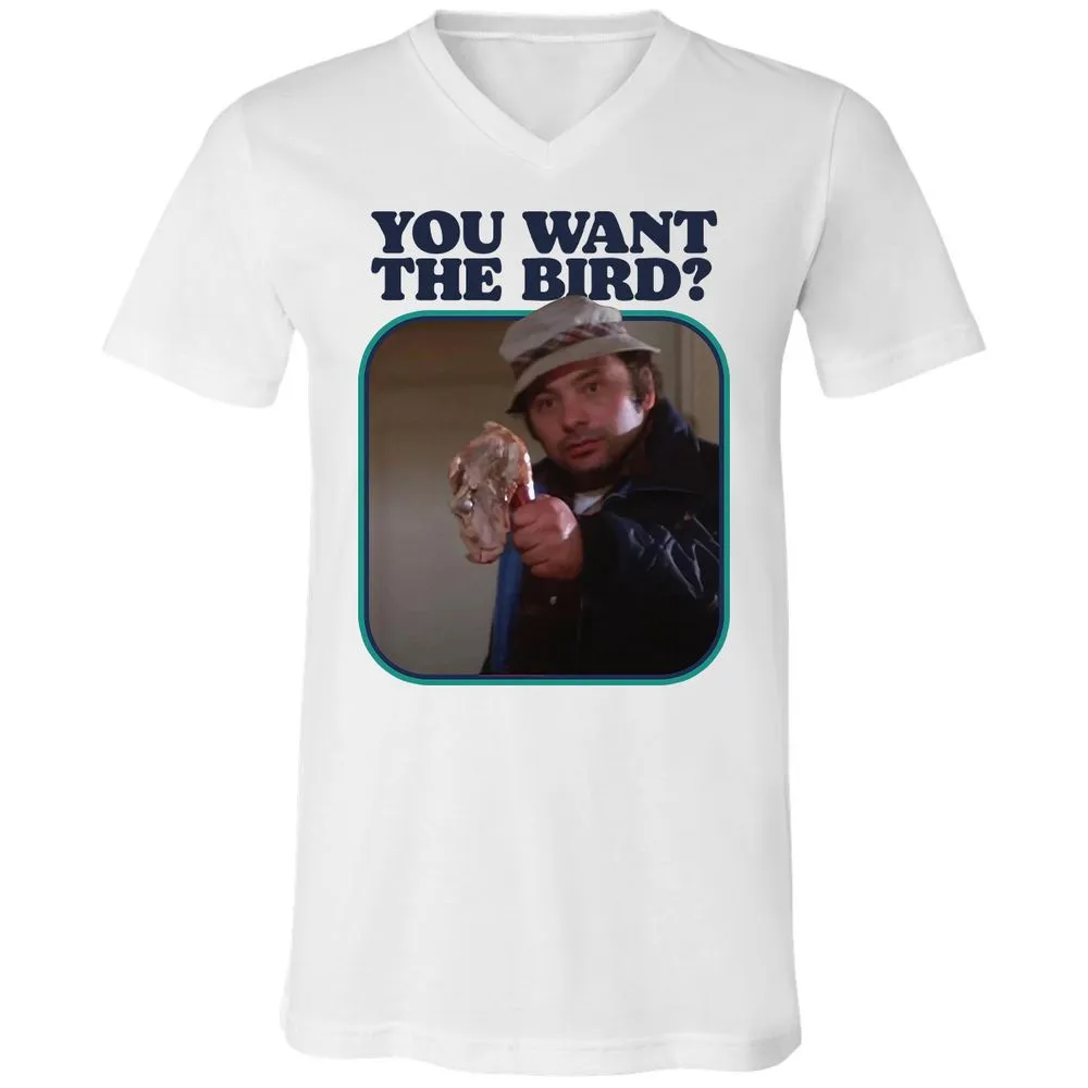 Unisex V-Neck T-Shirt - Q6R4GD3Q - White - 1