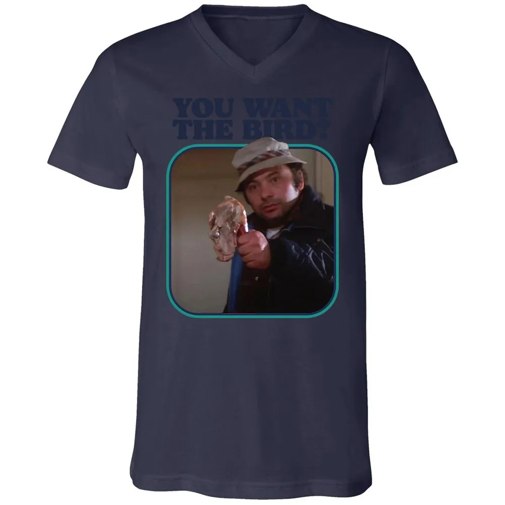 Unisex V-Neck T-Shirt - Q6R4GD3Q - Navy - 9