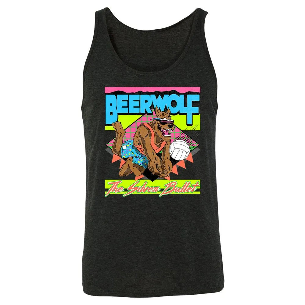 Retro Beach Wolf - Charcoal Black Triblend - 5