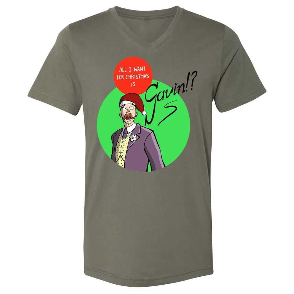 Unisex V-Neck T-Shirt - 6T6VDAM3 - Military Green - 10