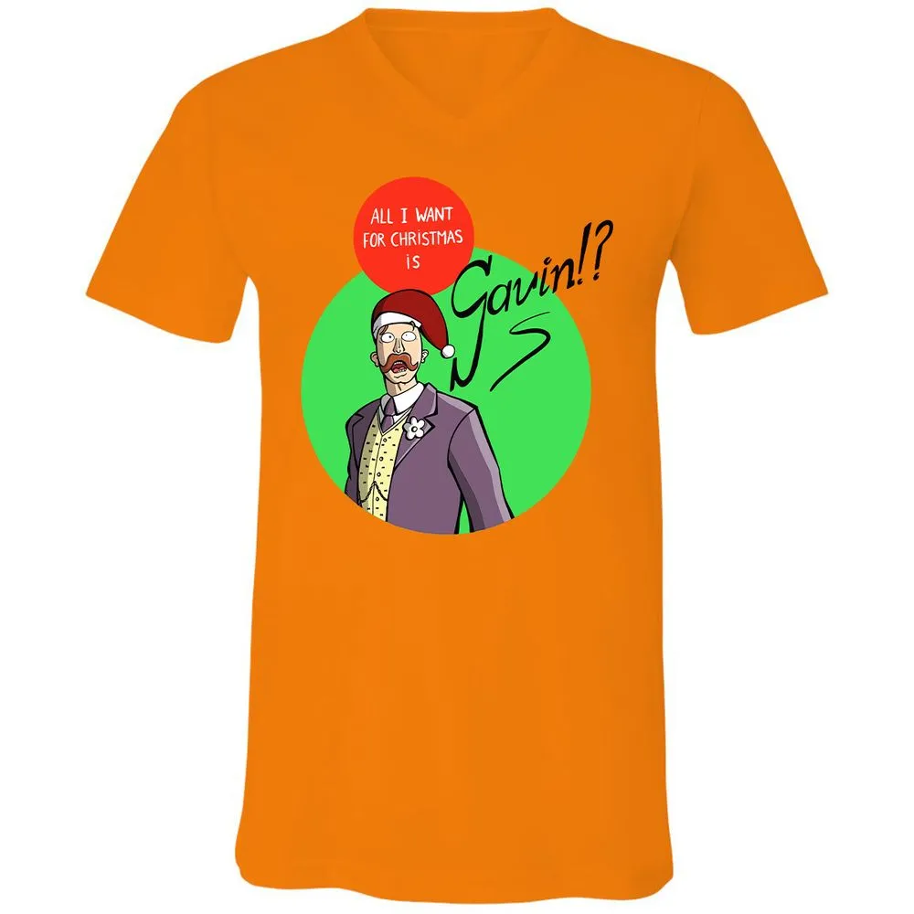 Unisex V-Neck T-Shirt - 6T6VDAM3 - Orange - 11