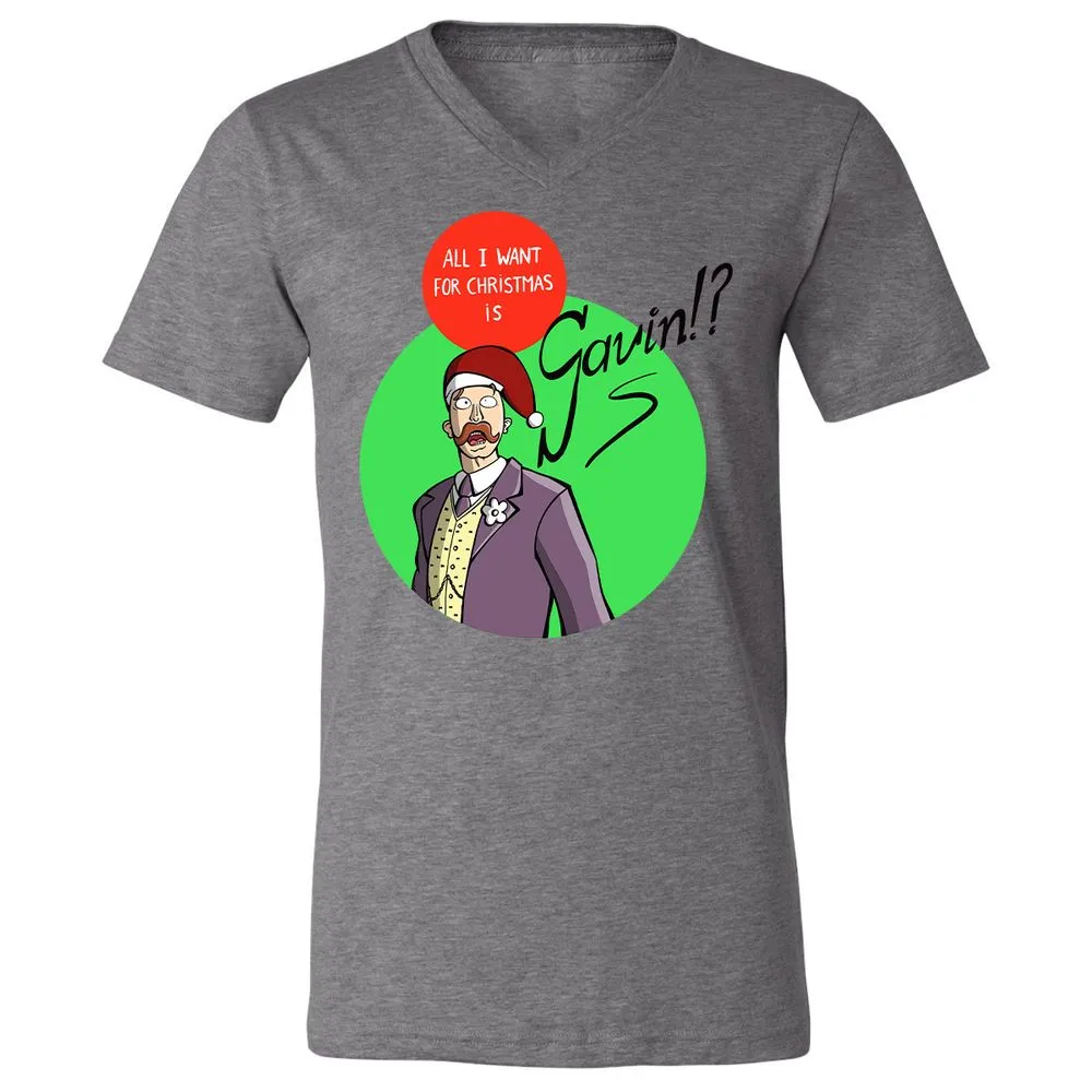 Unisex V-Neck T-Shirt - 6T6VDAM3 - Deep Heather - 13