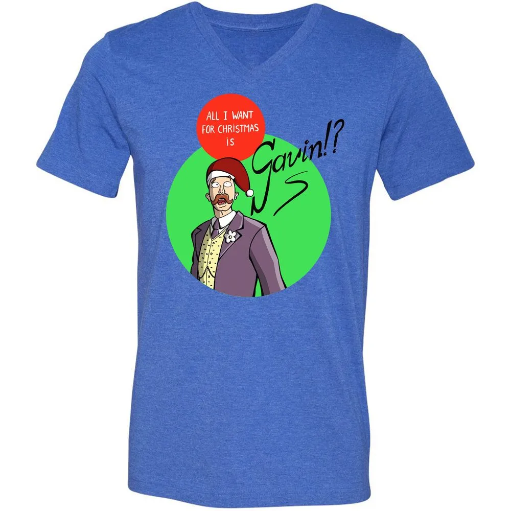 Unisex V-Neck T-Shirt - 6T6VDAM3 - Heather True Royal - 14