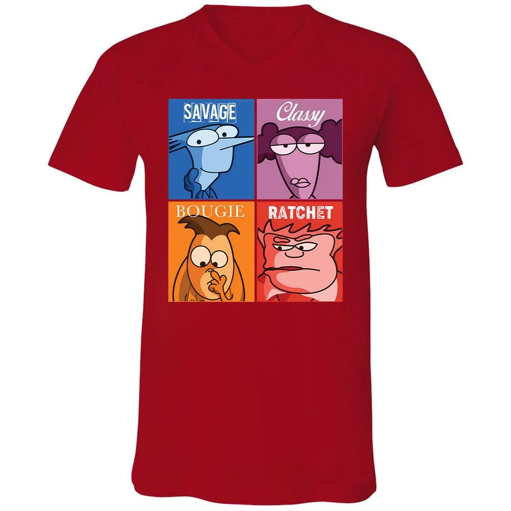 Unisex V-Neck T-Shirt - MZM7GB59 - Red - 3