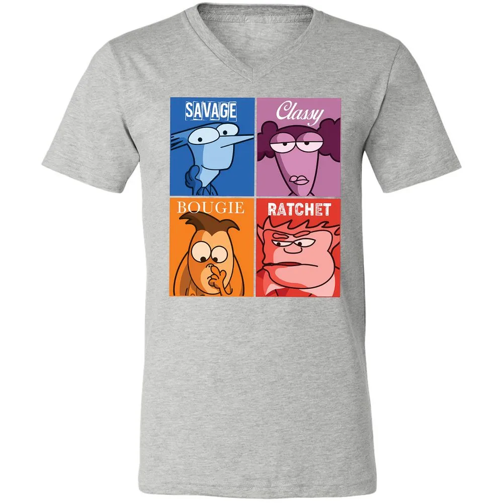 Unisex V-Neck T-Shirt - MZM7GB59 - Athletic Heather - 7