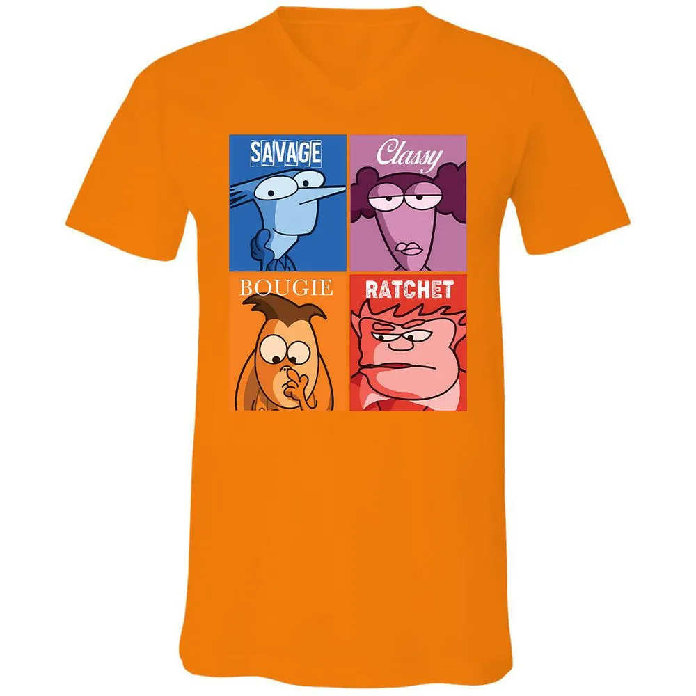 Unisex V-Neck T-Shirt - MZM7GB59 - Orange - 11