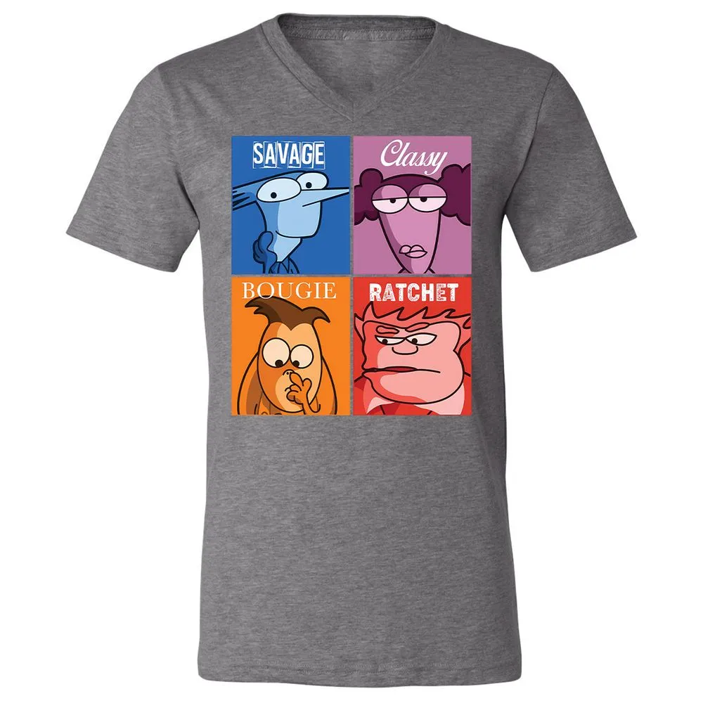 Unisex V-Neck T-Shirt - MZM7GB59 - Deep Heather - 13